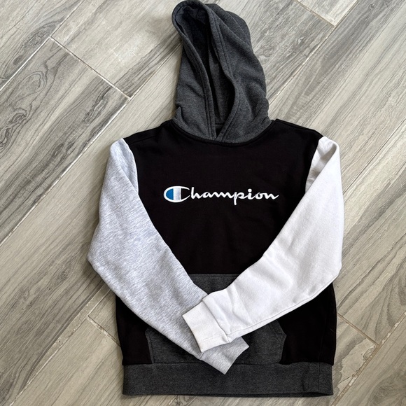 Champion Kids' Hoodie in Black, Gray, and White - Picture 1 of 2